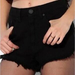 BDG High Waist Black Denim Dolphin Short Shorts